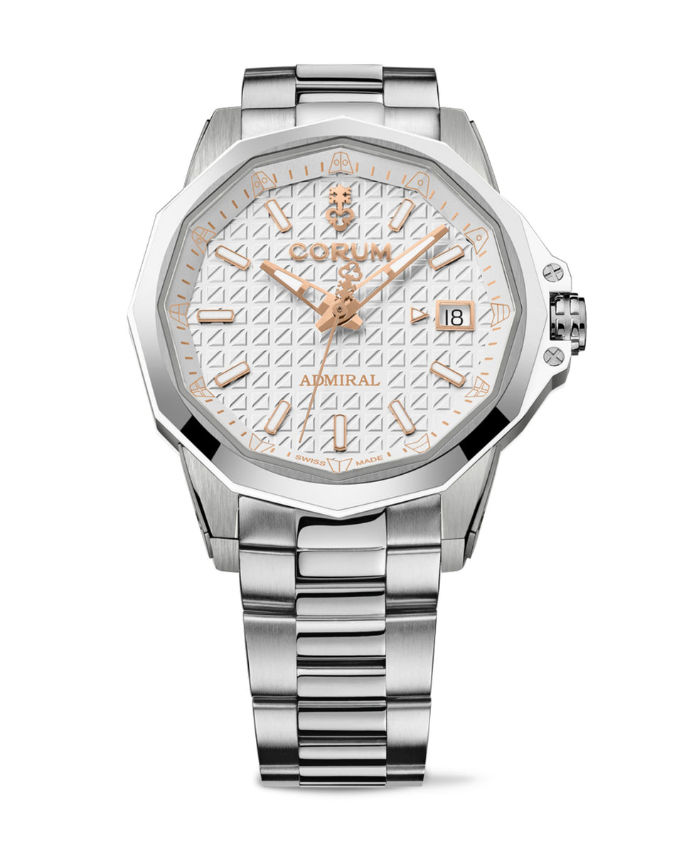 Corum Admiral Automatic 38mm Titanium Case White Dial Titanium Bracelet