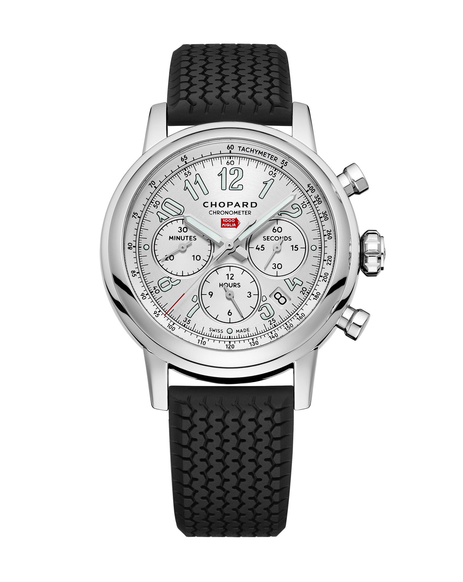 Chopard Mille Miglia Classic Racing Automatic 42mm Steel Silver Dial Black Rubber Strap