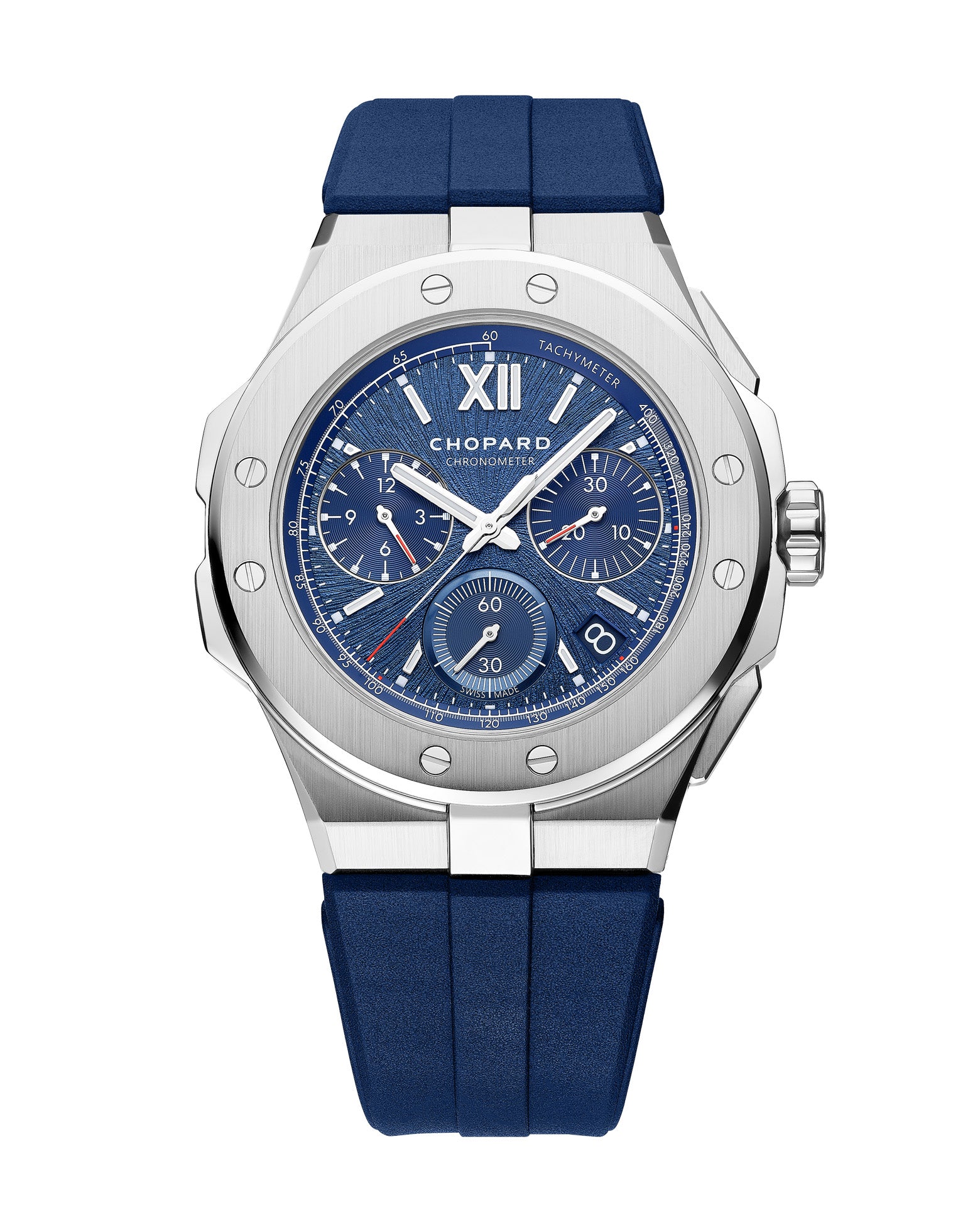 Chopard Alpine Eagle XL Chrono 44mm, Steel, Blue Dial, Blue Rubber Strap