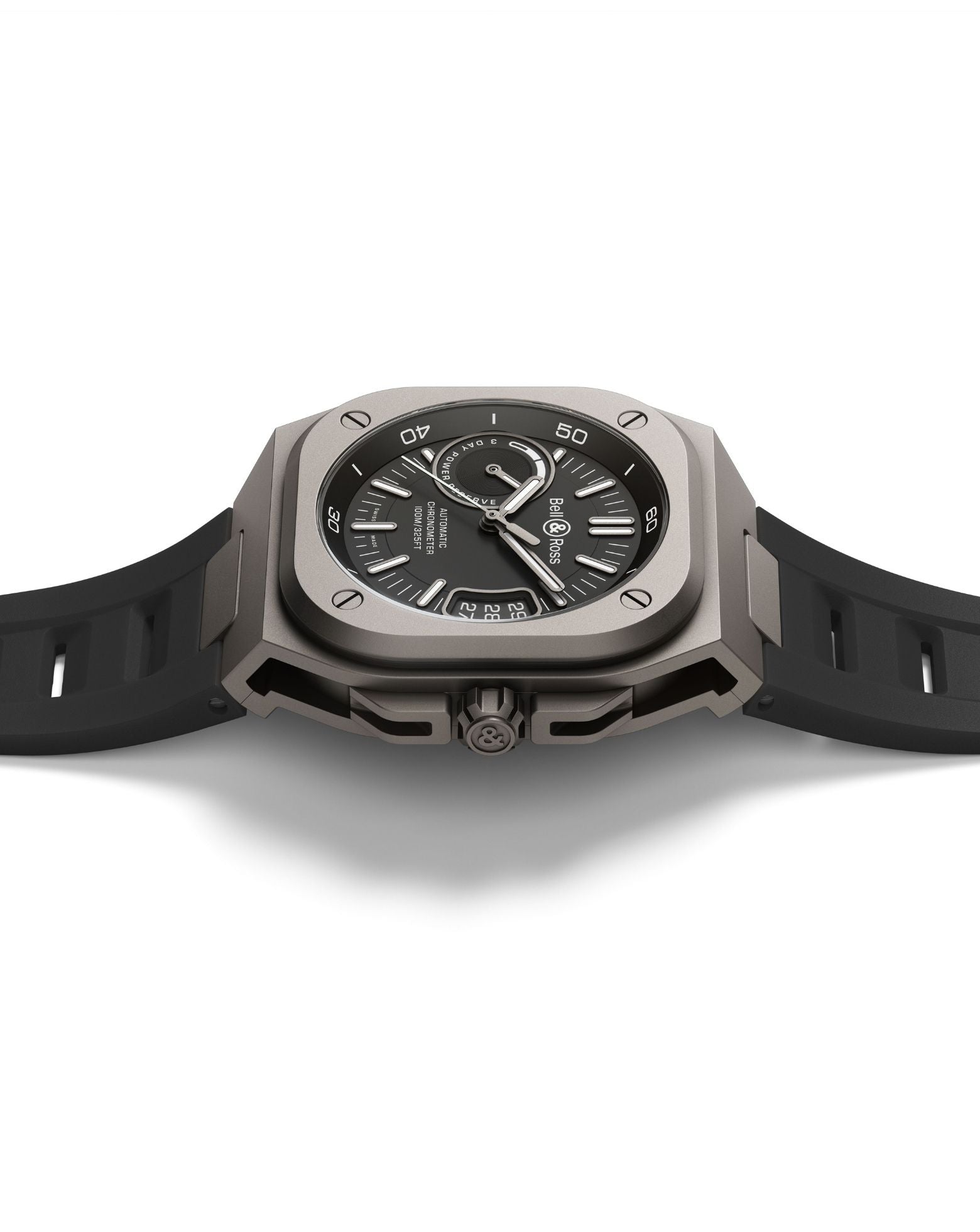 Bell & Ross BR-X5 BLACK TITANIUM 41mm, Microblasted Titanium Case, Black Dial, Black Rubber Strap