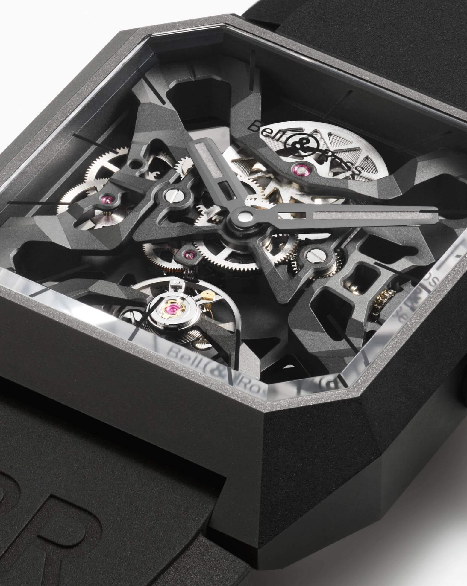 Bell & Ross BR 03 CYBER CERAMIC 42mm, Black Ceramic Case, Skeletonised Dial, Black Rubber Strap