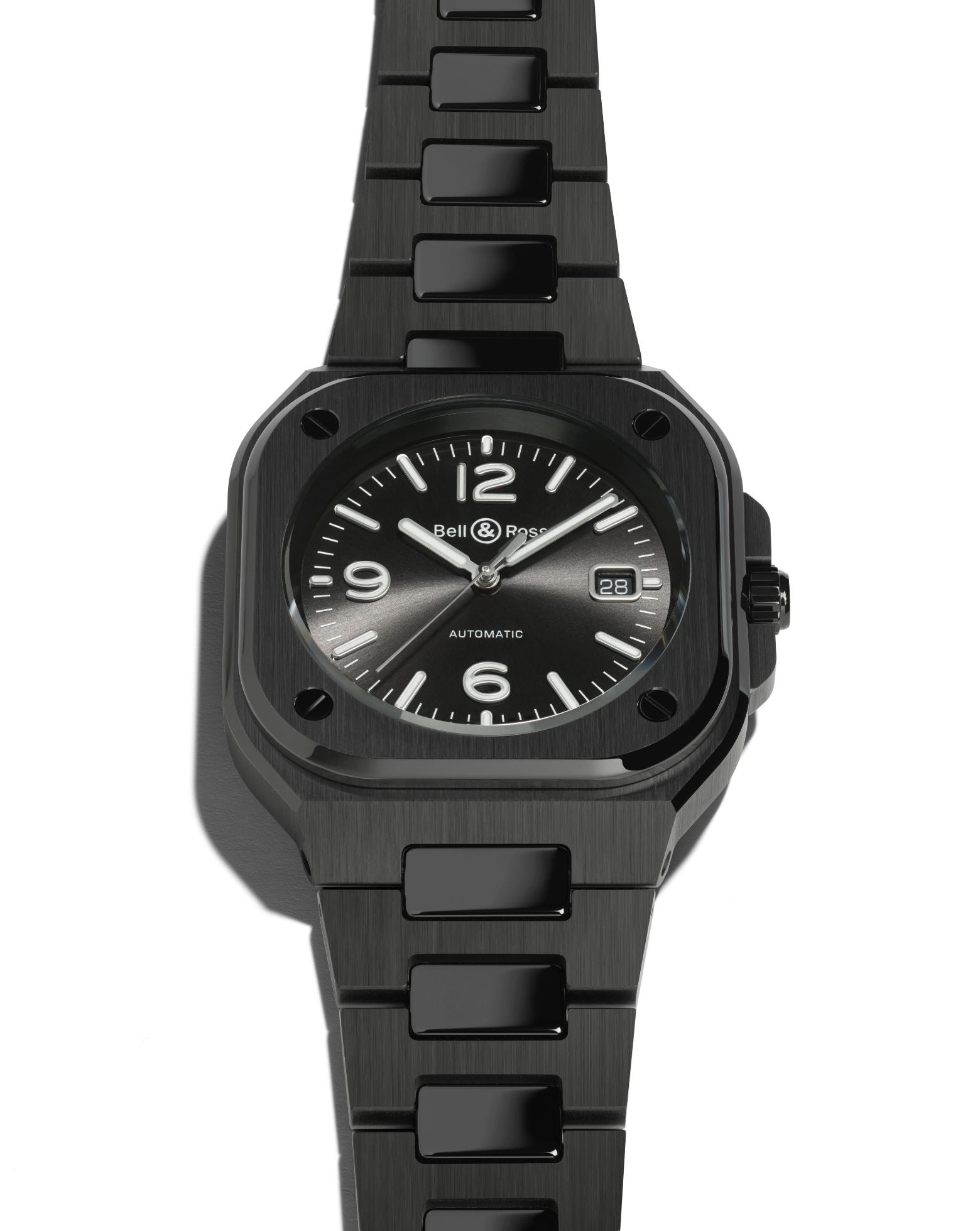 Bell & Ross BR 05 BLACK CERAMIC 41mm, Black Ceramic Case, Black Dial, Ceramic Bracelet