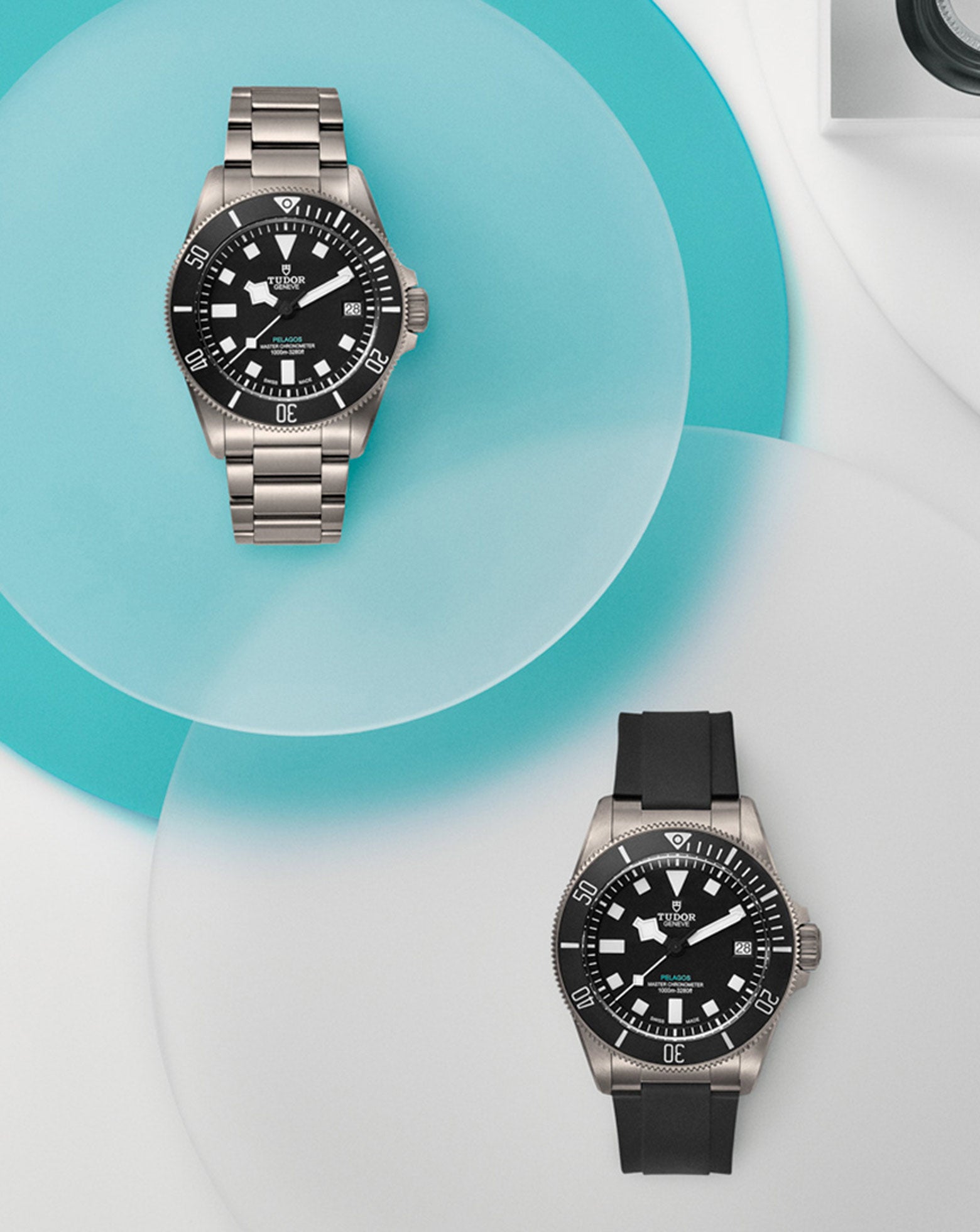 TUDOR Pelagos Ultra, Titanium 3-link bracelet with complimentary black rubber strap