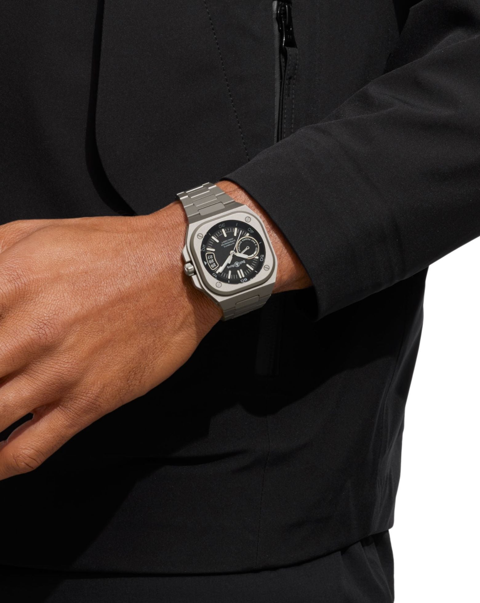 Bell & Ross BR-X5 BLACK TITANIUM 41mm, Microblasted Titanium Case, Black Dial, Titanium Bracelet