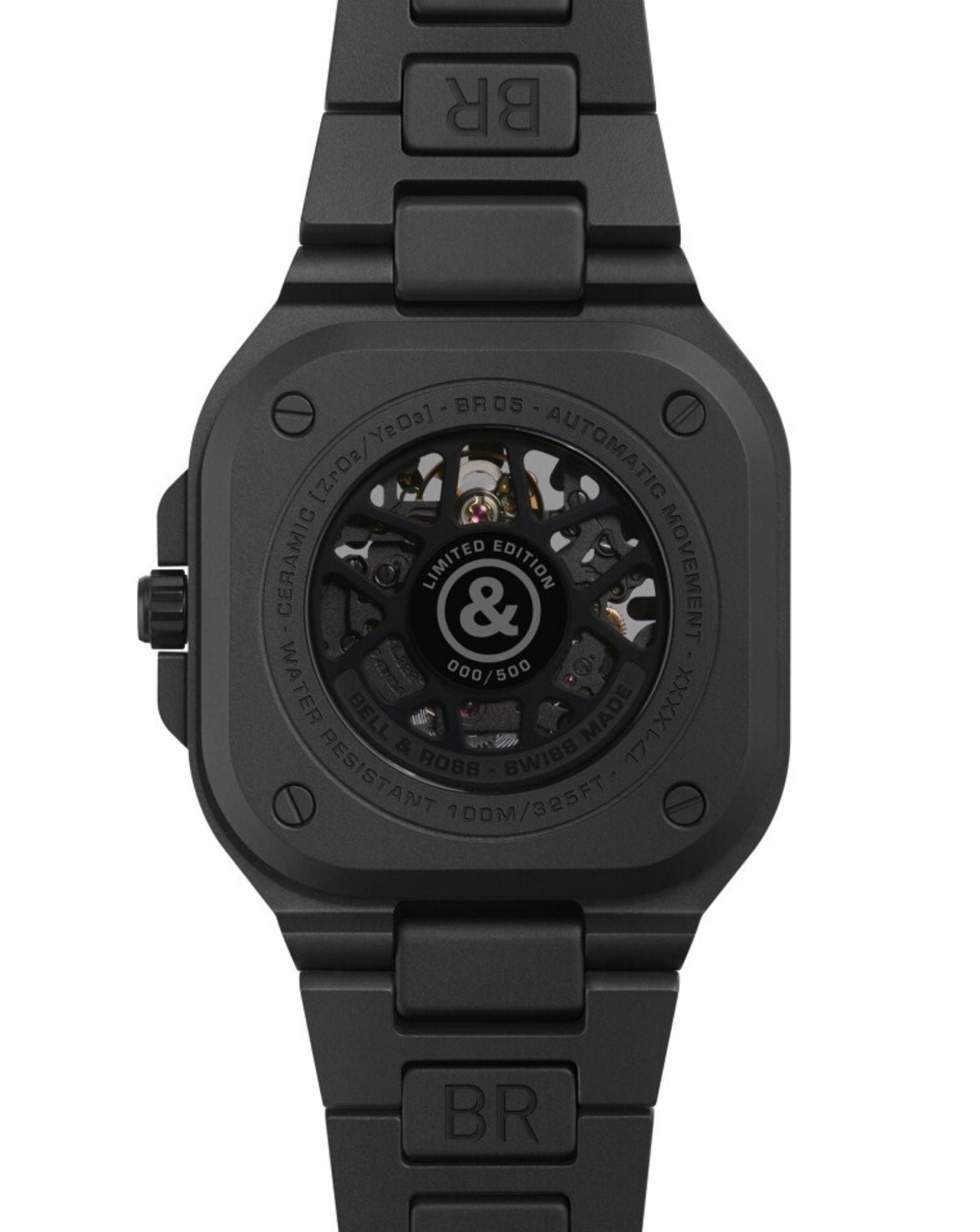 Bell & Ross BR 05 SKELETON BLACK LUM CERAMIC 41mm, Black Ceramic Case, Skeletonised Dial, Ceramic Bracelet