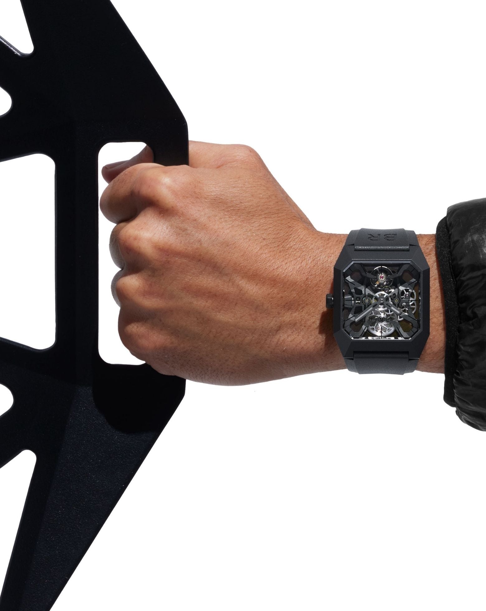 Bell & Ross BR 03 CYBER CERAMIC 42mm, Black Ceramic Case, Skeletonised Dial, Black Rubber Strap