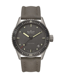 Blancpain Fifty Fathoms Bathyscaphe 43mm, Titanium Case, Grey Dial, Grey Canvas Strap