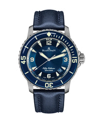 Blancpain Fifty Fathoms Automatique 45mm, Titanium Case, Blue Dial, Blue Canvas Strap