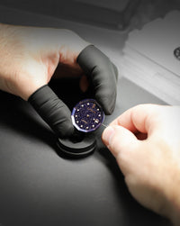 Corum Admiral 38 Automatic, Dark Blue Adventurine Dial With 10 Diamonds, 18K Rose Gold Case, 72 Round Diamonds On Bezel, White Rubber Strap 18K Rose Gold Triple Folding Clasp