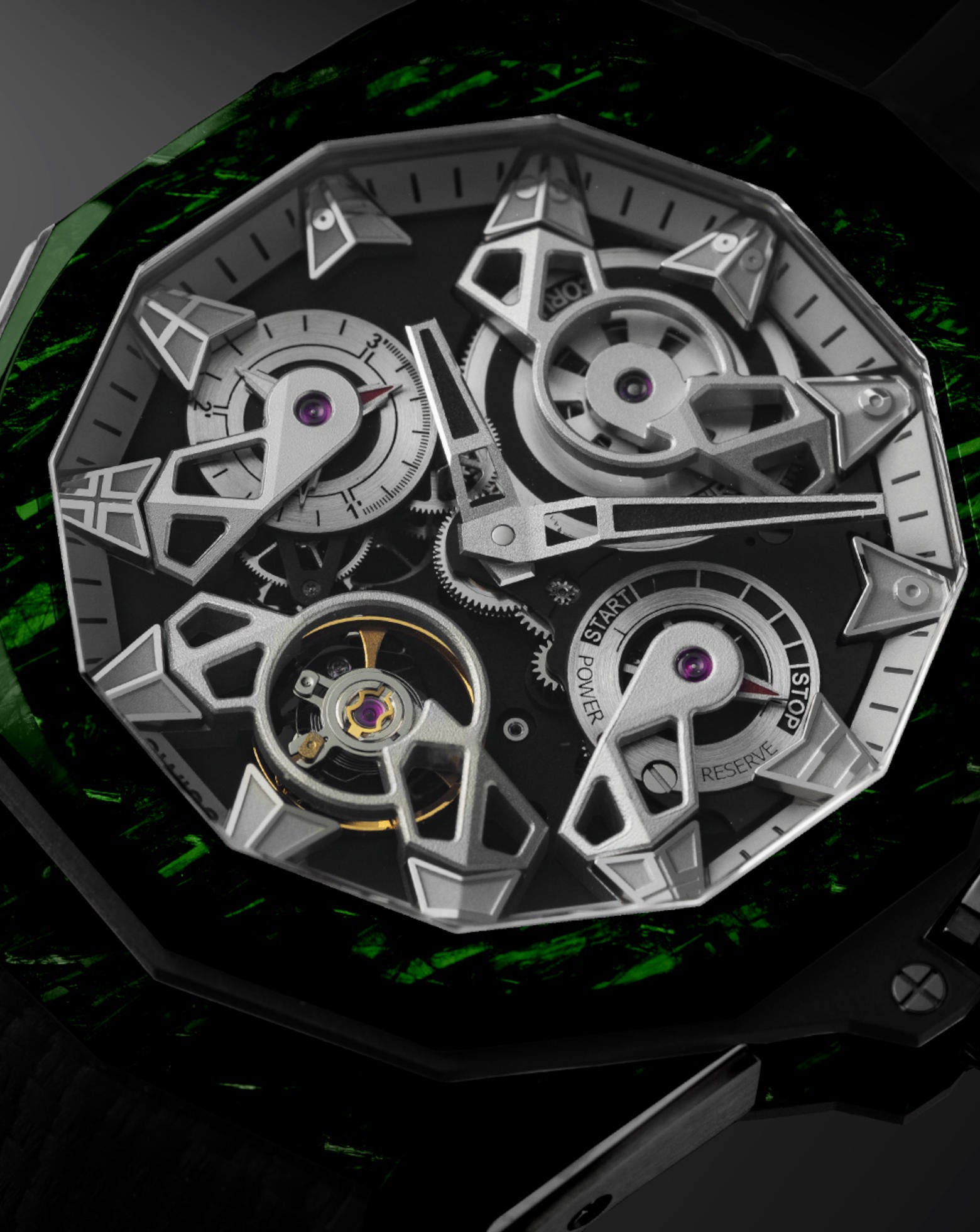 Corum Admiral 45 Openworked Automatic Luminescent Carbon, Stainless Steel With black PVD treatment Triple Folding Clasp