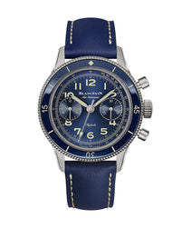 Blancpain Air Command 36.2mm, Titanium Case, Blue Dial, Blue Leather Strap