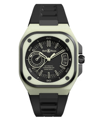 Bell & Ross BR-X5 GREEN LUM 41mm, Multi-component Case, Matt black Dial, Black Rubber Strap