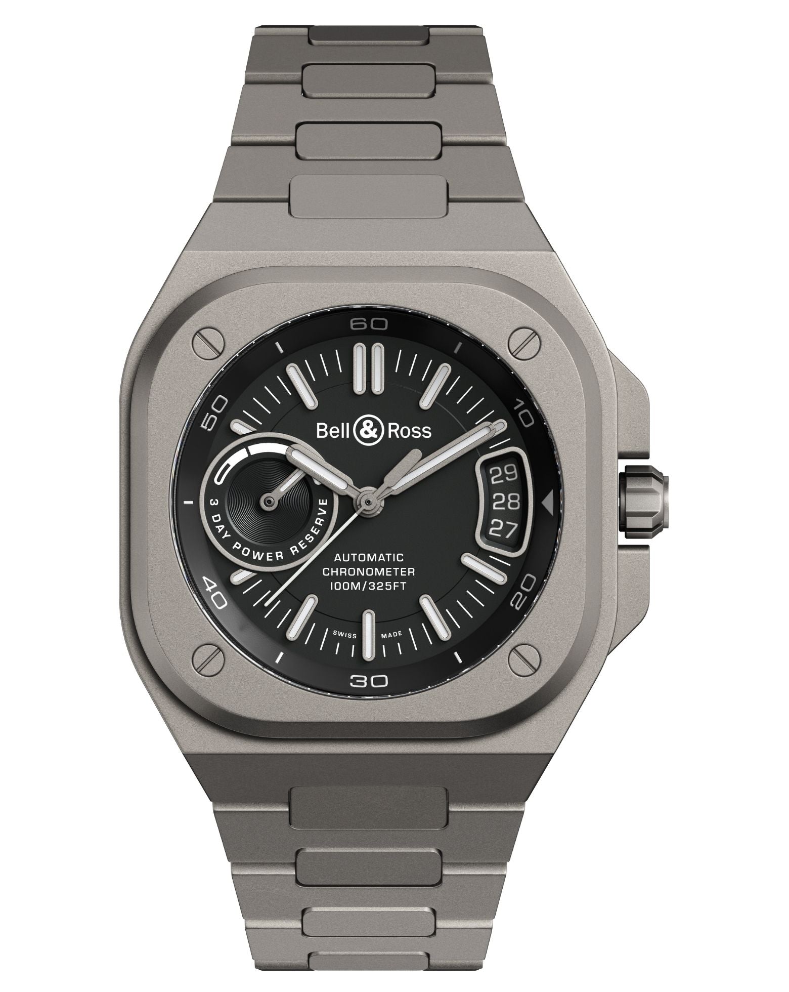 Bell & Ross BR-X5 BLACK TITANIUM 41mm, Microblasted Titanium Case, Black Dial, Titanium Bracelet