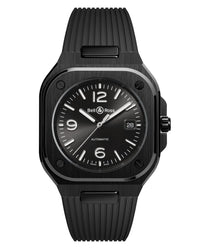 Bell & Ross BR 05 BLACK CERAMIC 41mm, Black Ceramic Case, Black Dial, Black Rubber Strap