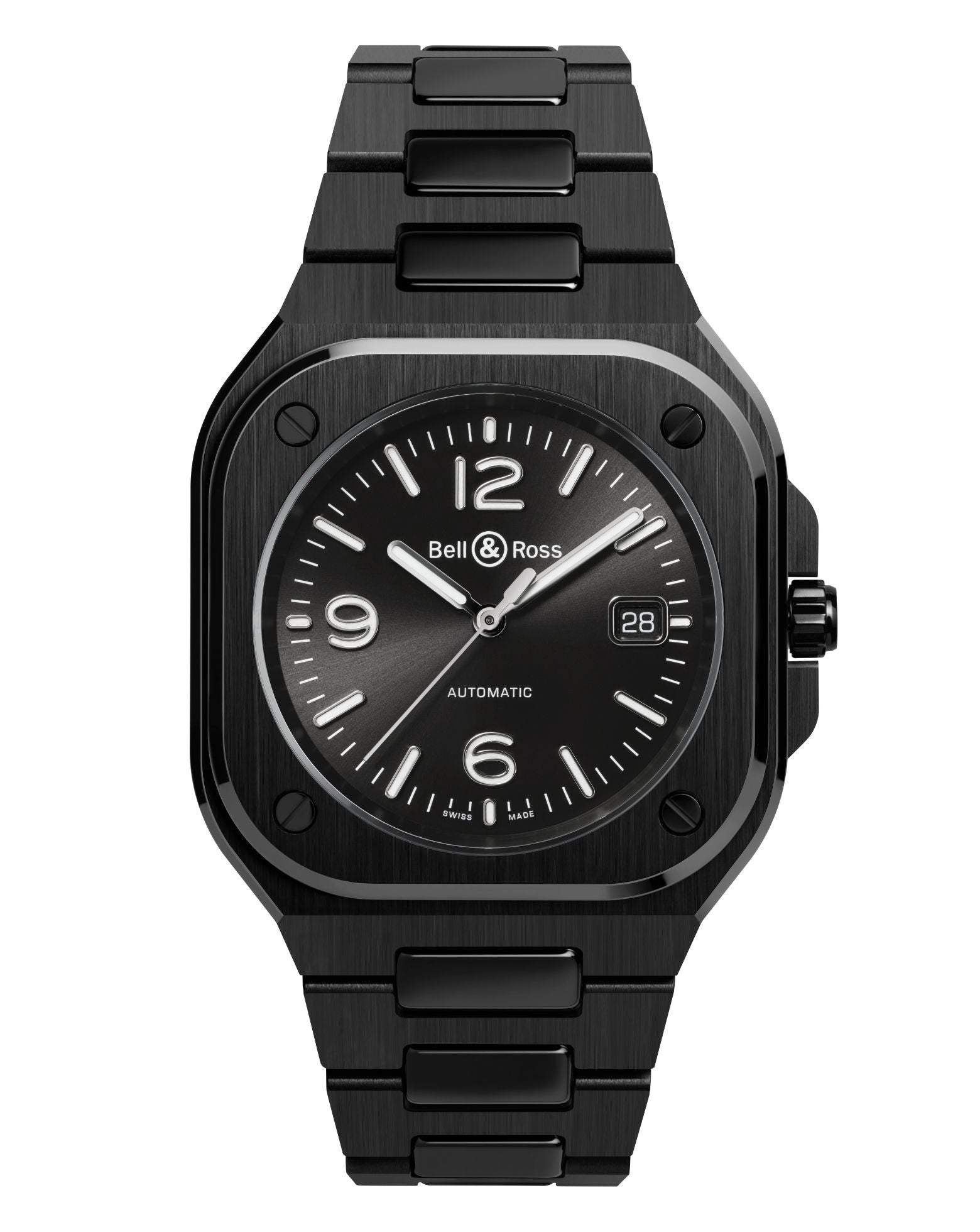 Bell & Ross BR 05 BLACK CERAMIC 41mm, Black Ceramic Case, Black Dial, Ceramic Bracelet