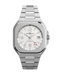 Bell & Ross BR 05 GMT White 41mm, Steel Case, Silver Dial, Steel Bracelet