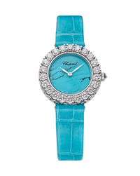 Chopard L'Heure Du Diamant 26mm, 18-Carat White Gold, Turquoise Mother-Of-Pearl Dial, Turquoise Alligator