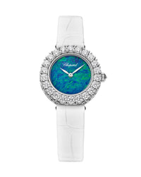 Chopard L'Heure Du Diamant 26mm, 18-Carat White Gold, Opal Dial, white alligator leather strap