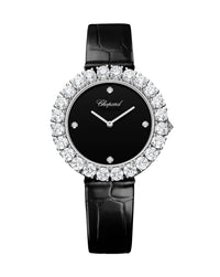 Chopard L'Heure Du Diamant 36mm, 18-Carat White Gold, Onyx Dial, black alligator leather strap
