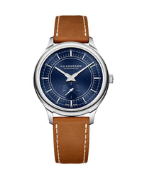 Chopard L.U.C XPS Prussian Blue 40mm, Lucent Steel, Pussian Blue dial, Brown Calfskin (Matt) with Hand Sewn Ecru Seam