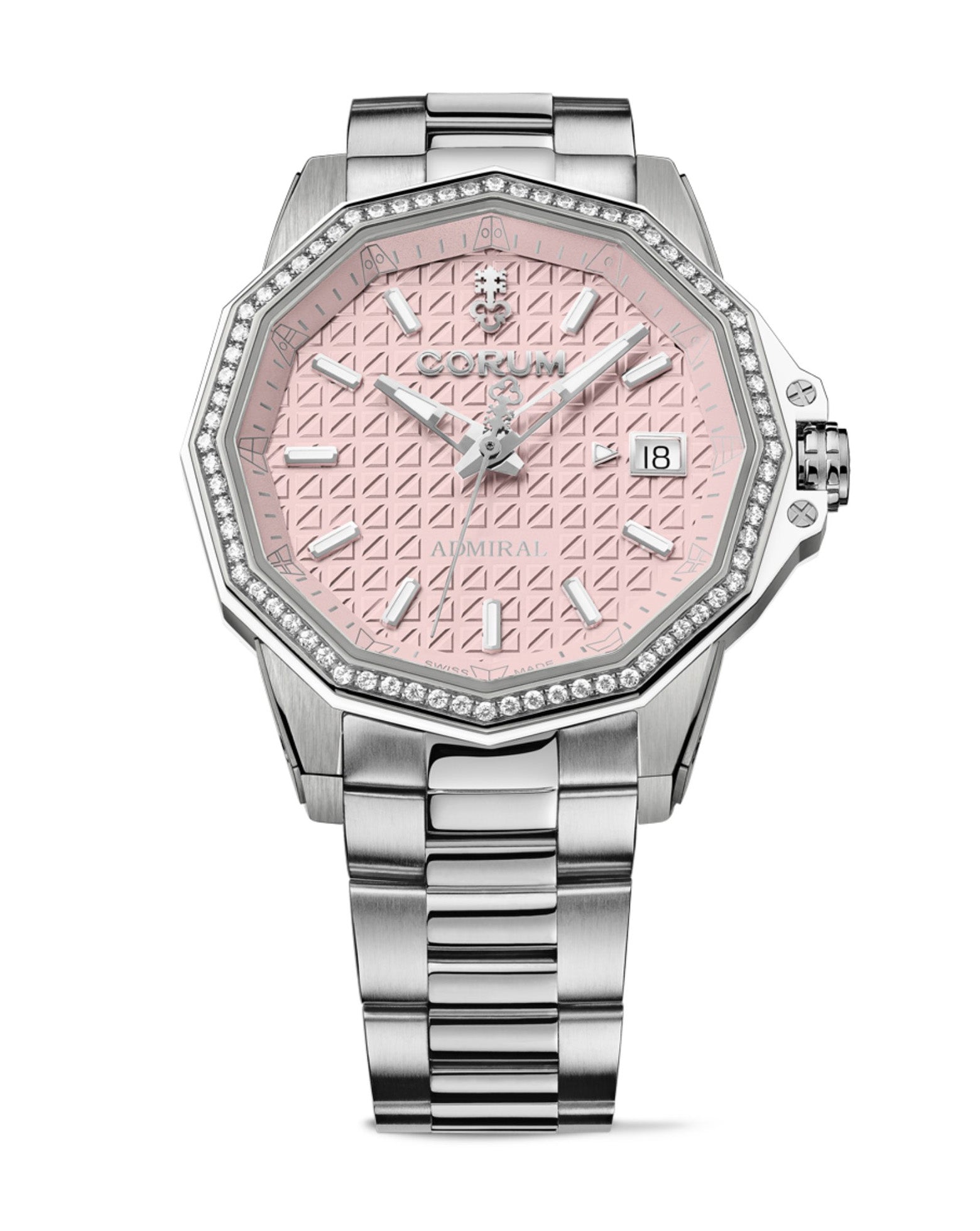 Corum Admiral Automatic 38mm, Titanium Case, Pink Dial, Titanium Bracelet