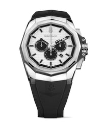 Corum Admiral Chronograph 45mm, Titanium Case, Silver & Black Dial, Black Rubber Strap