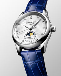 Longines Master Collection Automatic Moon-phase 34mm, Blue Leather Strap