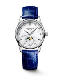 Longines Master Collection Automatic Moon-phase 34mm, Blue Leather Strap