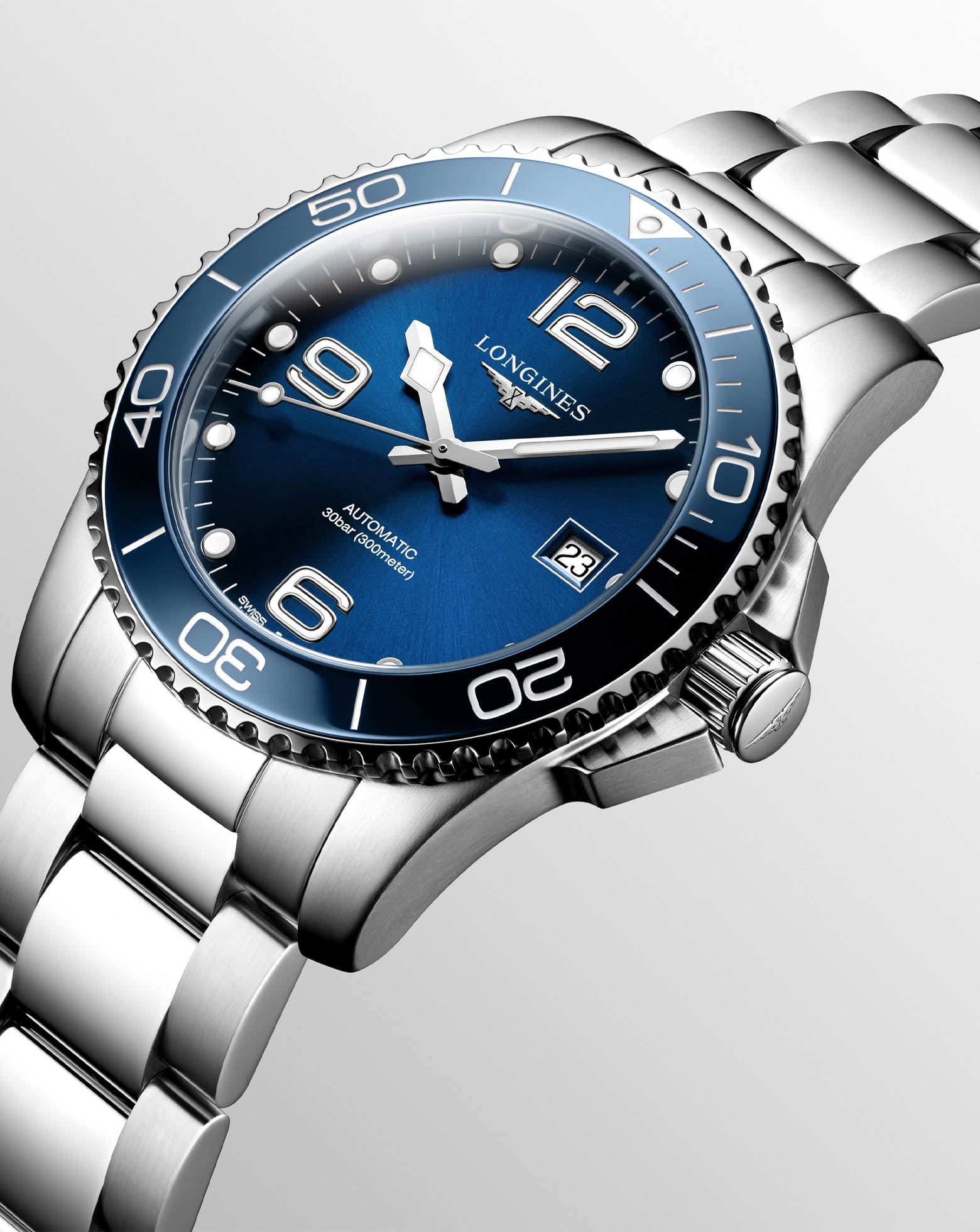Longines Hydroconquest Automatic 41mm, Blue Dial, Steel Strap
