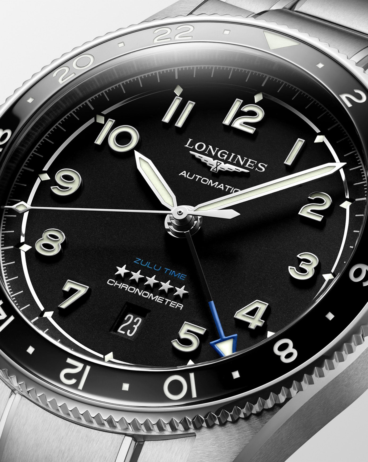 Longines Spirit Zulu Time 42mm Blac Cortina Watch Pte Ltd