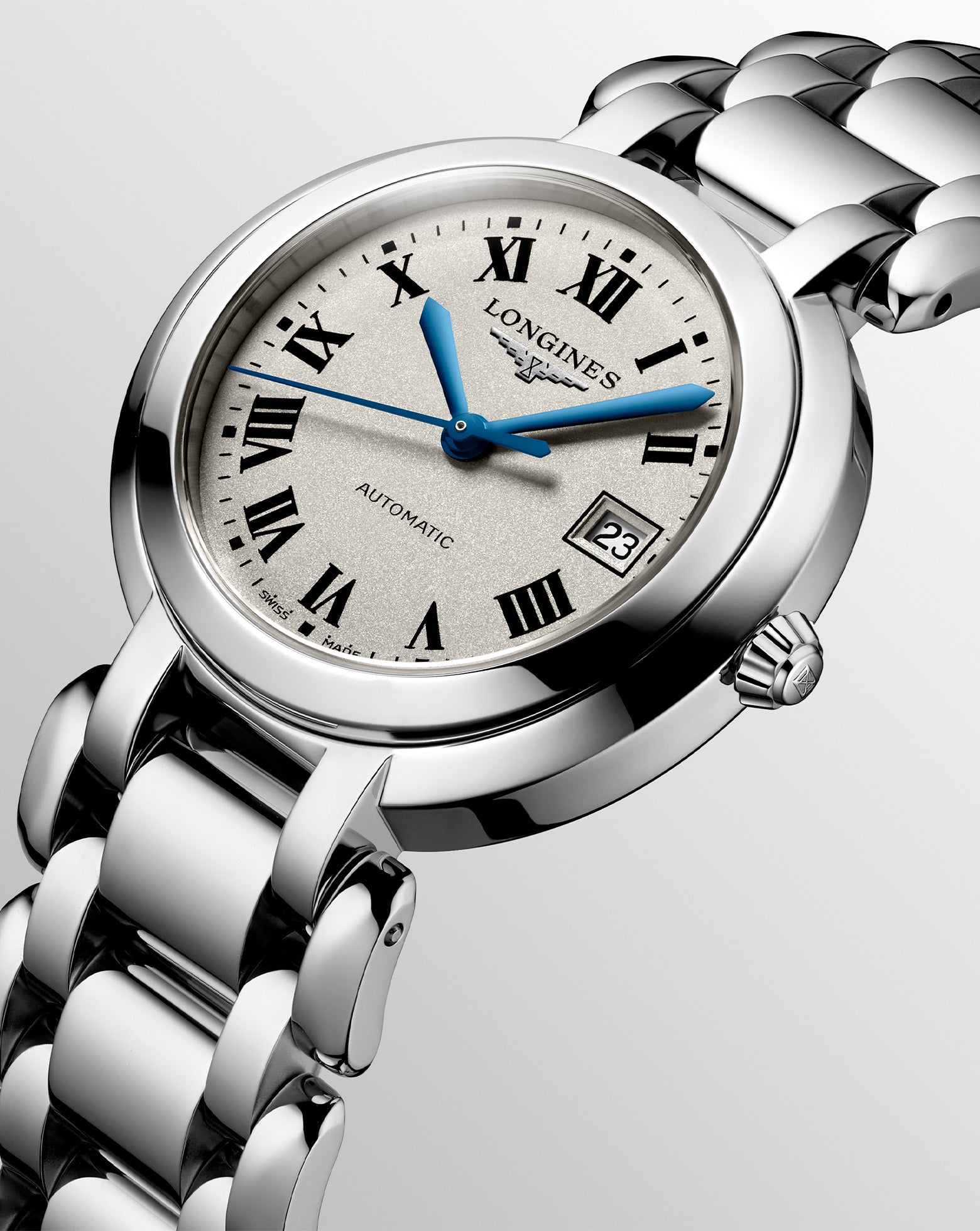 Longines Primaluna Auto 30mm,Silver Dial, Stainless Steel