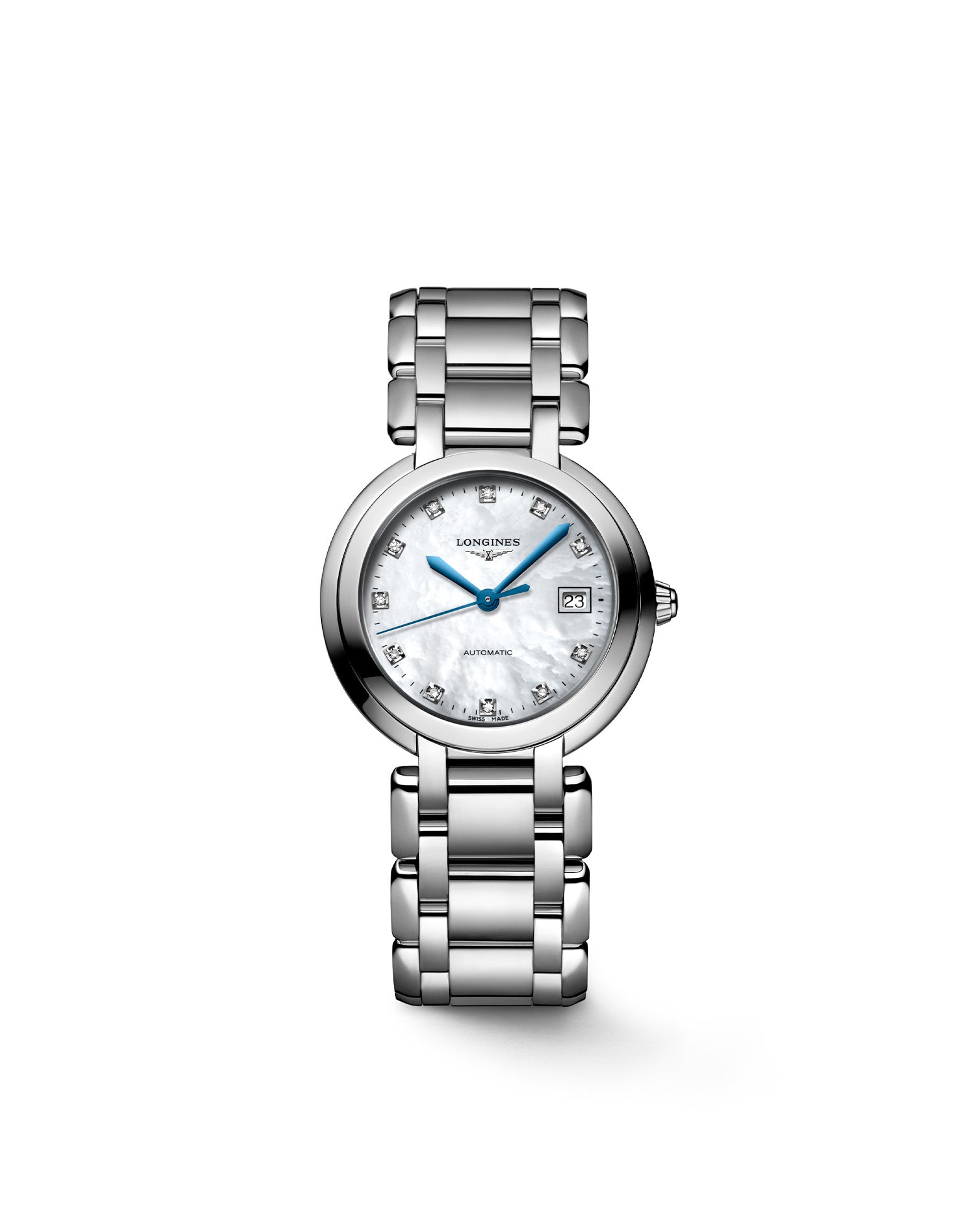 Longines Primaluna Auto 30mm, White Mother of Pearl Dial, Stainless Steel