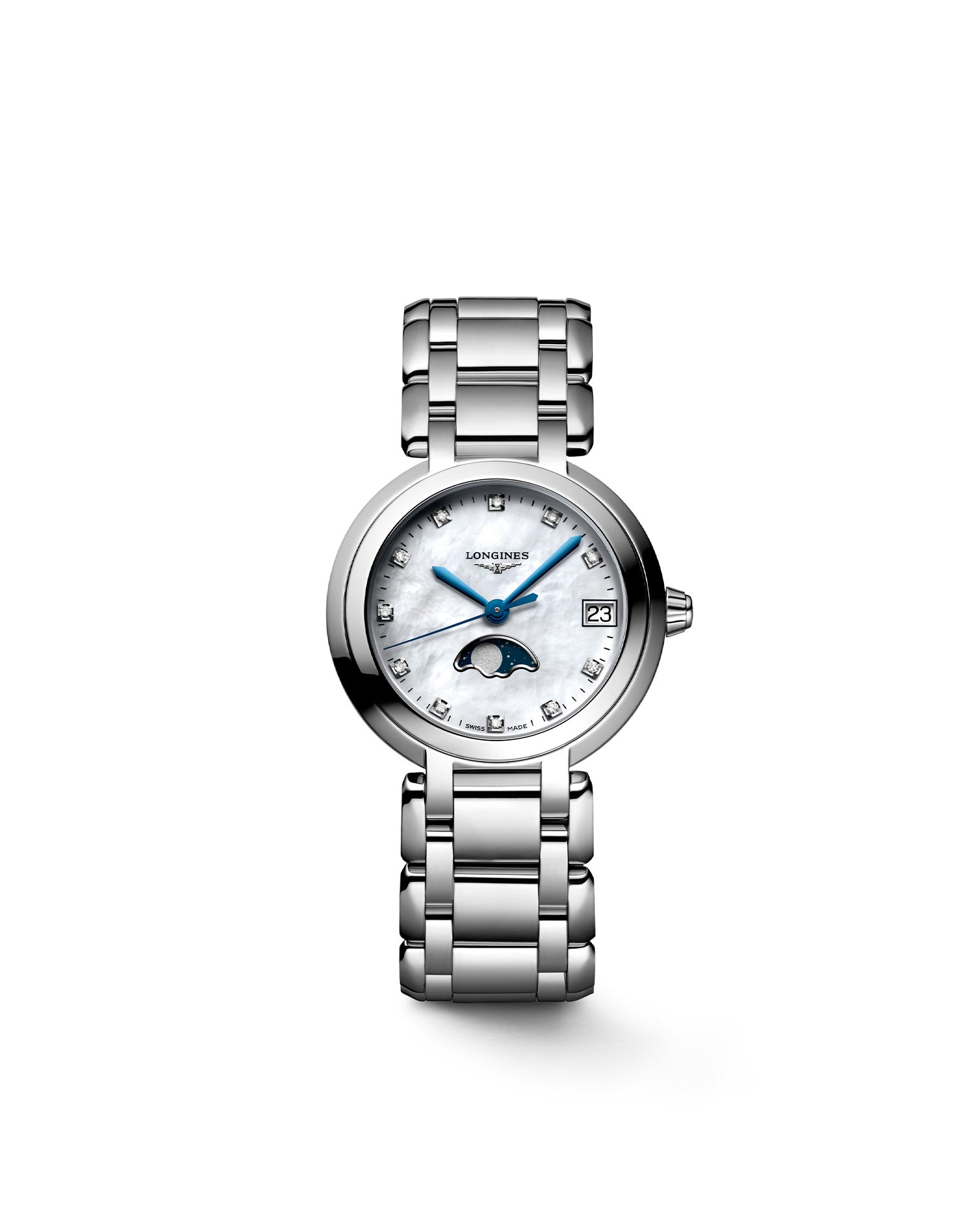 Longines Primaluna Quartz 30.5mm, White Mother of Pearl Dial, Stainless Steel