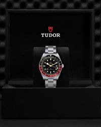 TUDOR Black Bay 58 GMT 39mm, Steel Case, Black and Burgundy Bezel, Black Dial