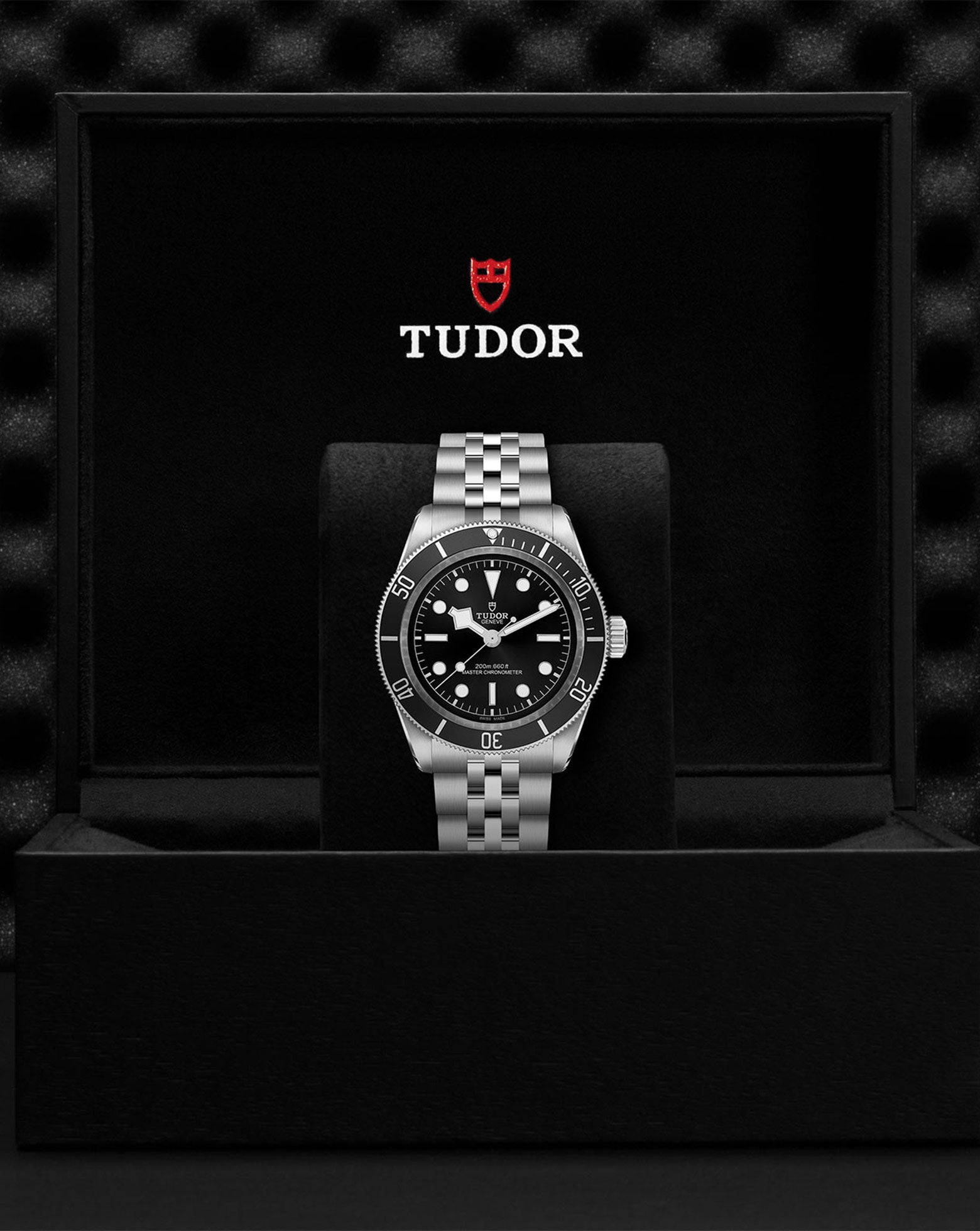 TUDOR Black Bay 41mm,  Steel Case, Steel Bracelet, Black Dial with silver-coloured applied hour markers