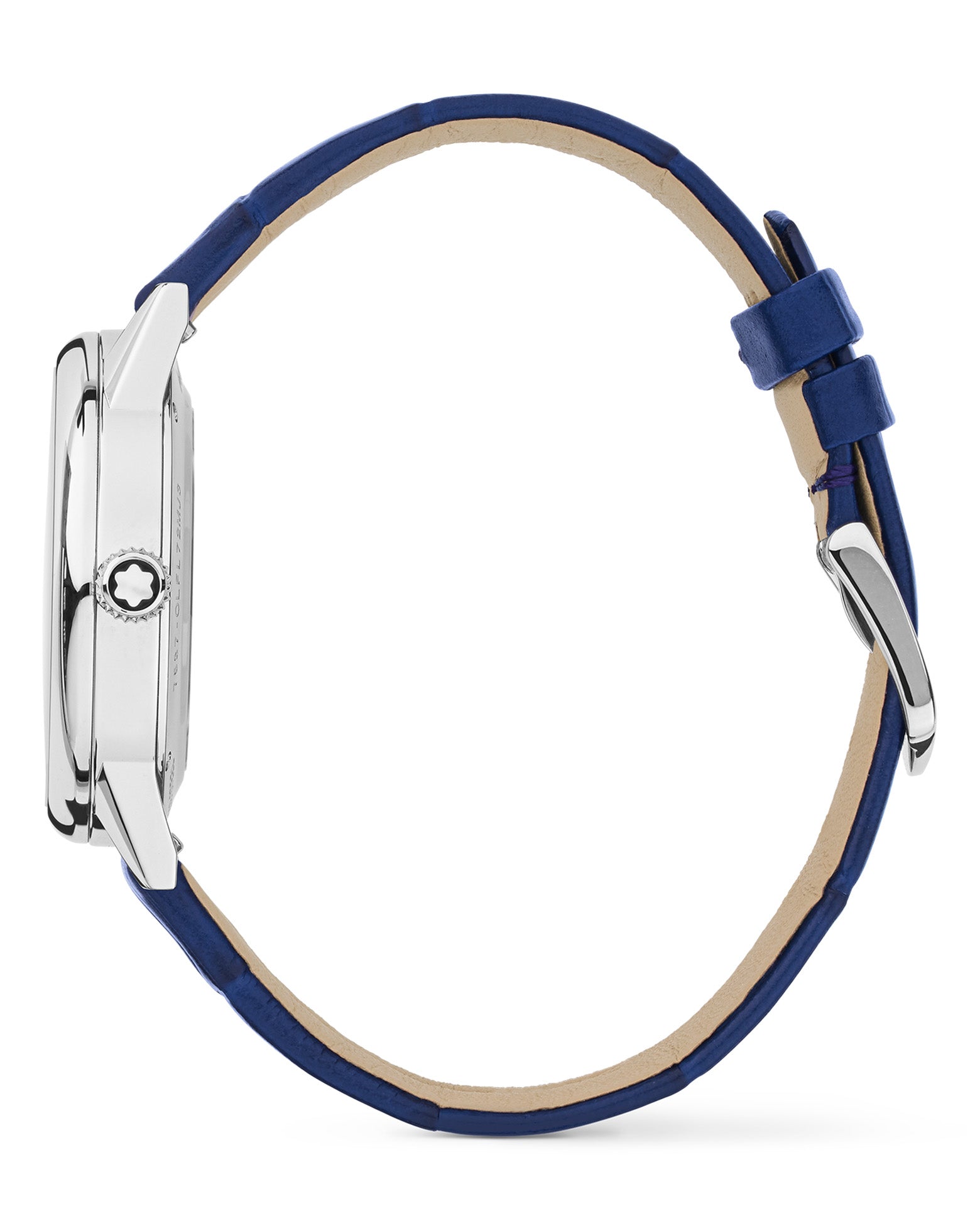 Montblanc Bohéme Day & Night 34mm, Silver-White Dial, Blue Leather Strap