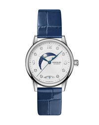 Montblanc Bohéme Day & Night 34mm, Silver-White Dial, Blue Leather Strap