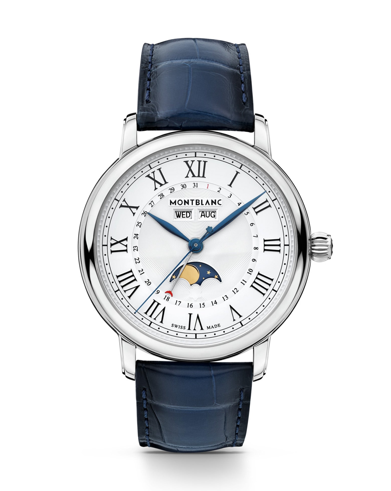 Montblanc Star Legacy Full Calendar 42mm, Blue Leather Strap