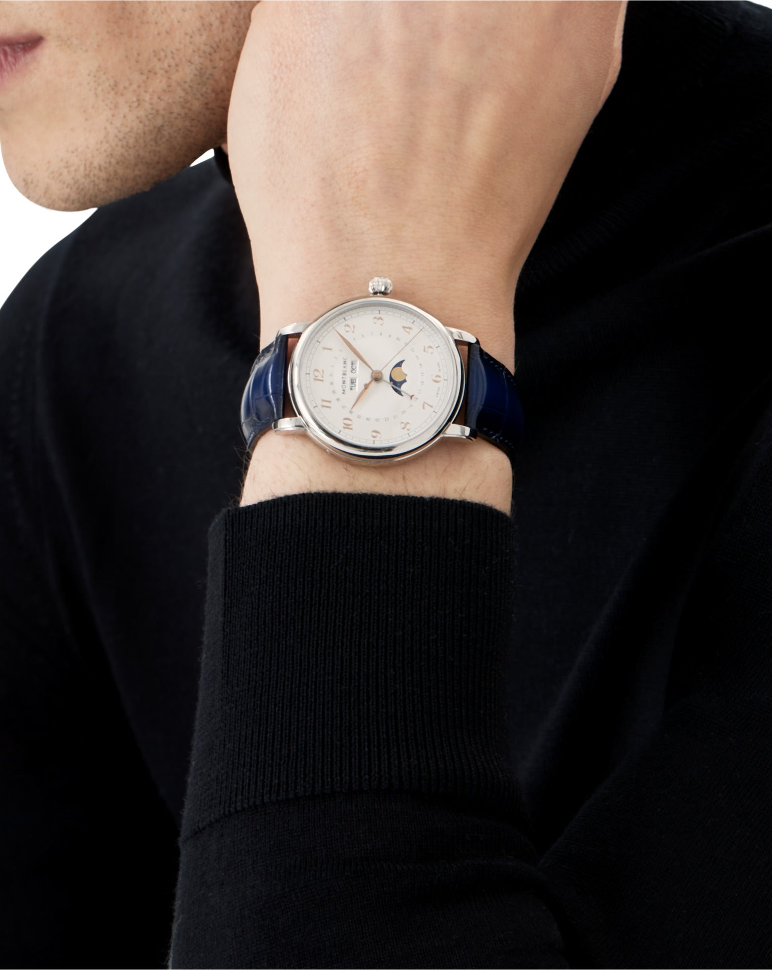 Montblanc Star Legacy Full Calendar 42mm, Blue Leather Strap