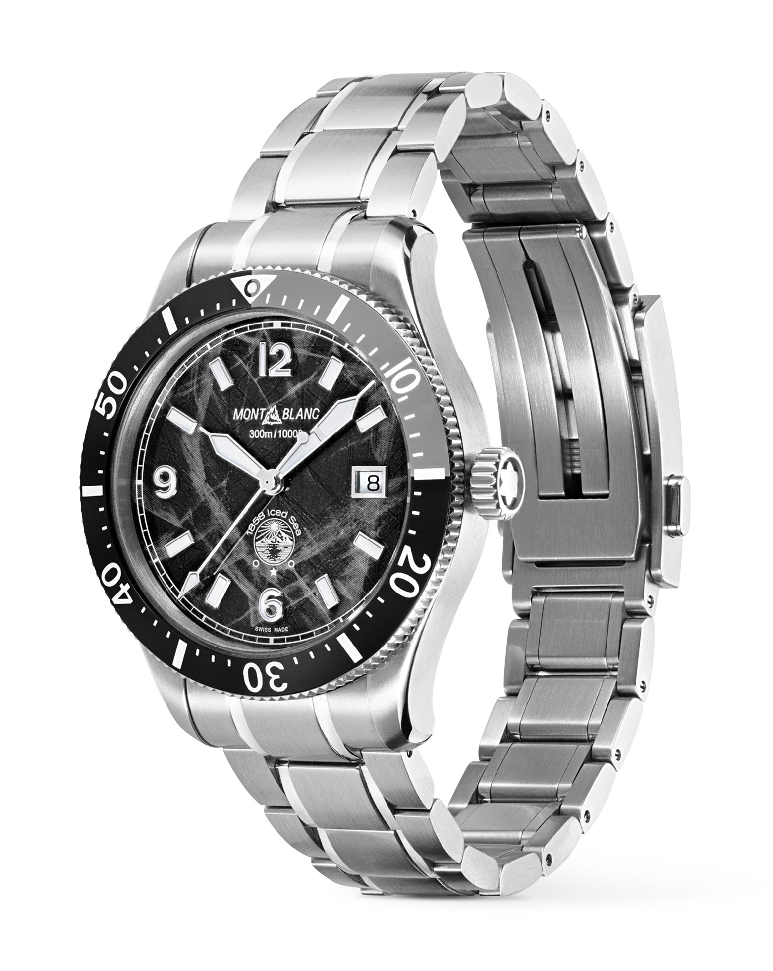 Montblanc 1858 Iced Sea Automatic Date 41mm, Black Dial, Steel Bracelet