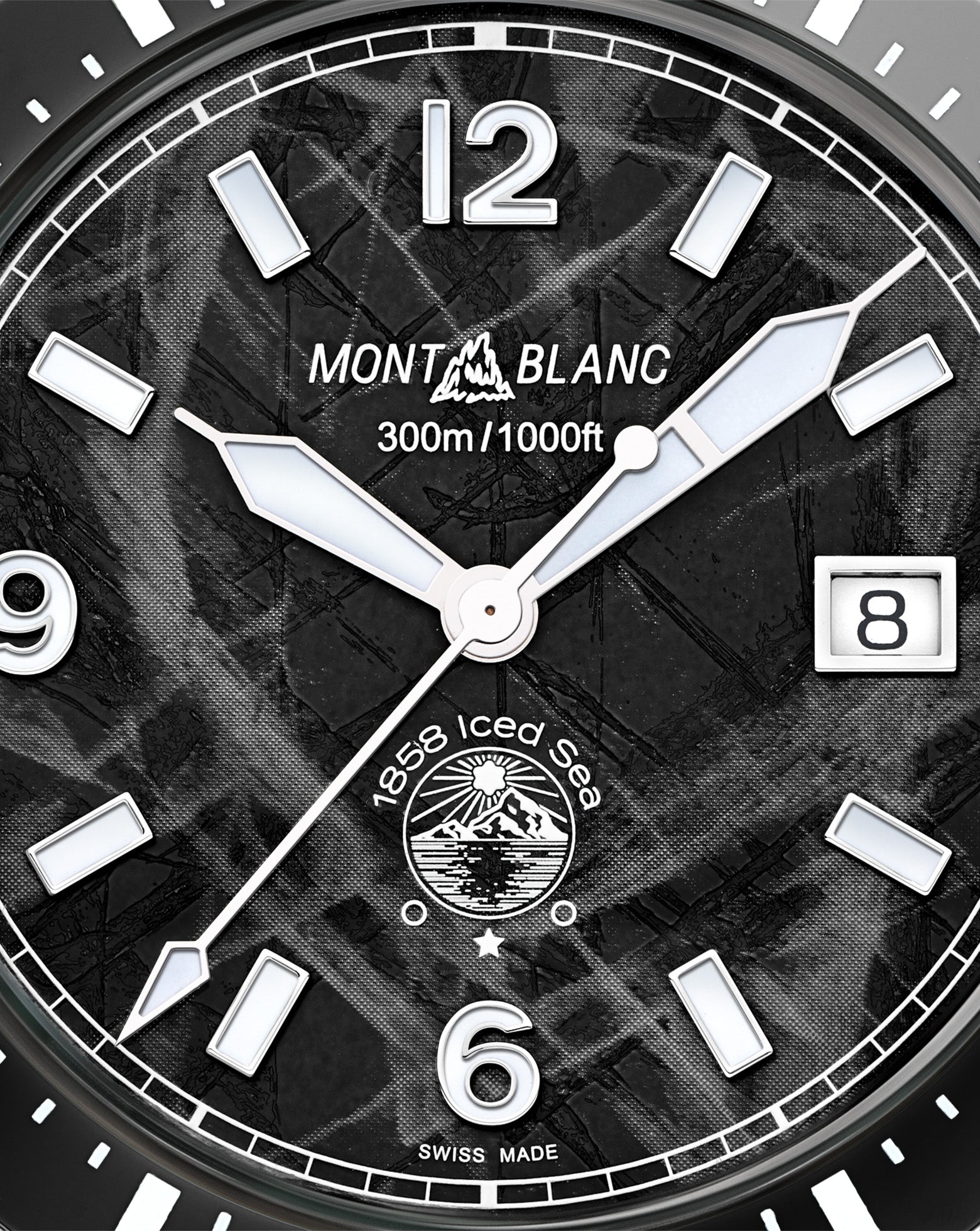 Montblanc 1858 Iced Sea Automatic Date 41mm, Black Dial, Steel Bracelet