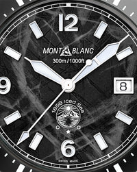 Montblanc 1858 Iced Sea Automatic Date 41mm, Black Dial, Black Rubber Strap