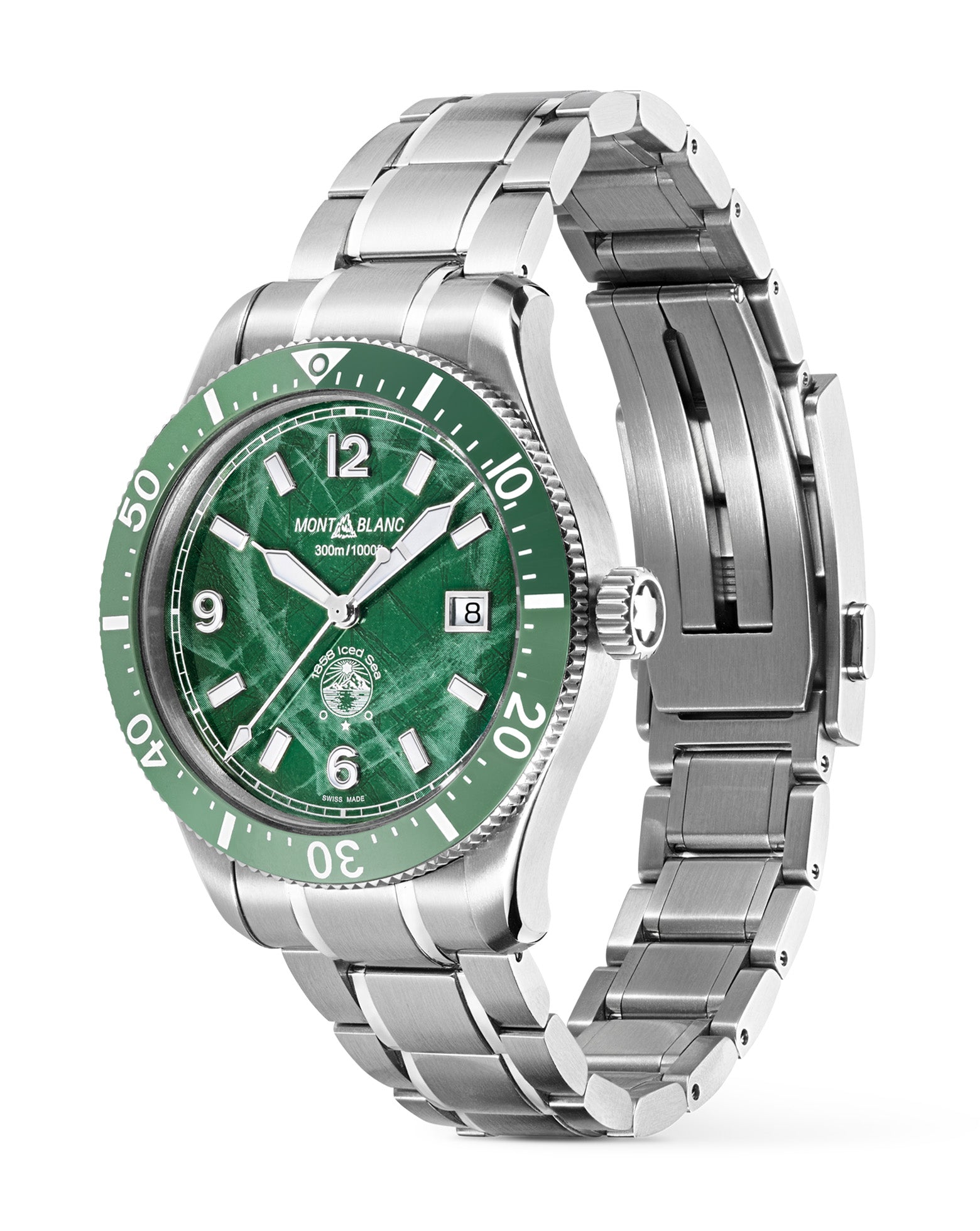 Montblanc 1858 Iced Sea Automatic Date 41mm, Green Dial, Steel Bracelet