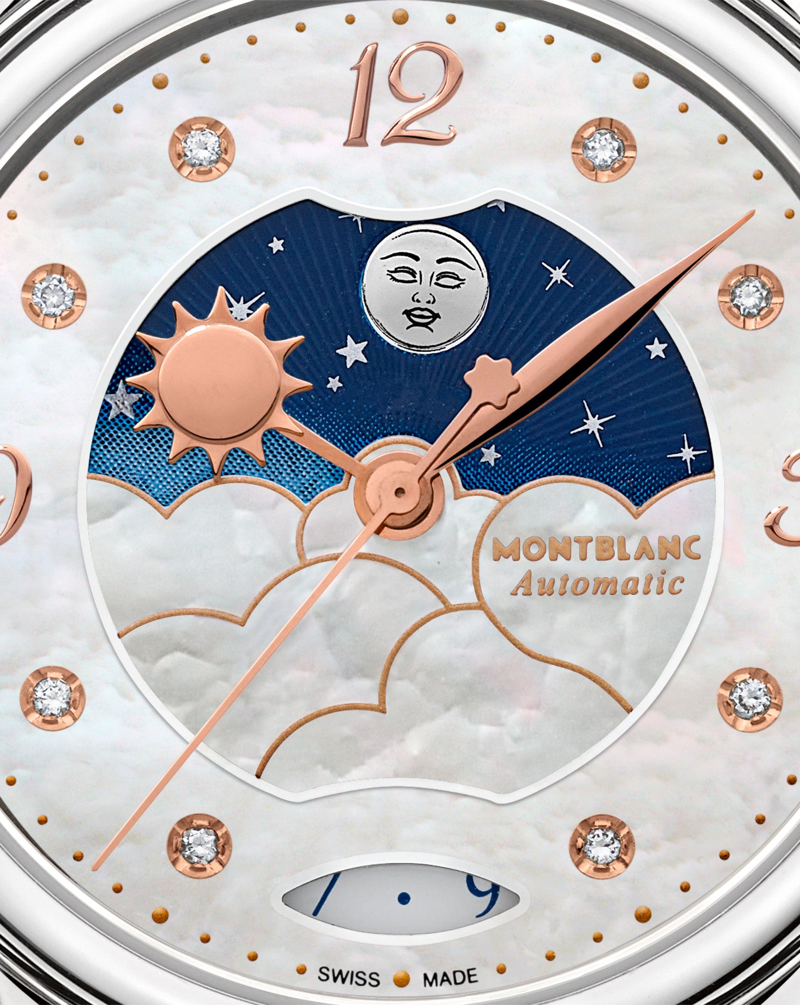 Montblanc Bohéme Day & Night 30 mm, Mother-of-Pearl Dial, Steel Bracelet