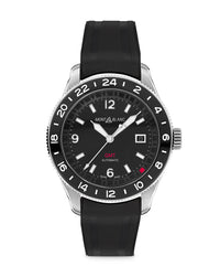 Montblanc 1858 GMT 42mm, Black Dial, Black Rubber Strap