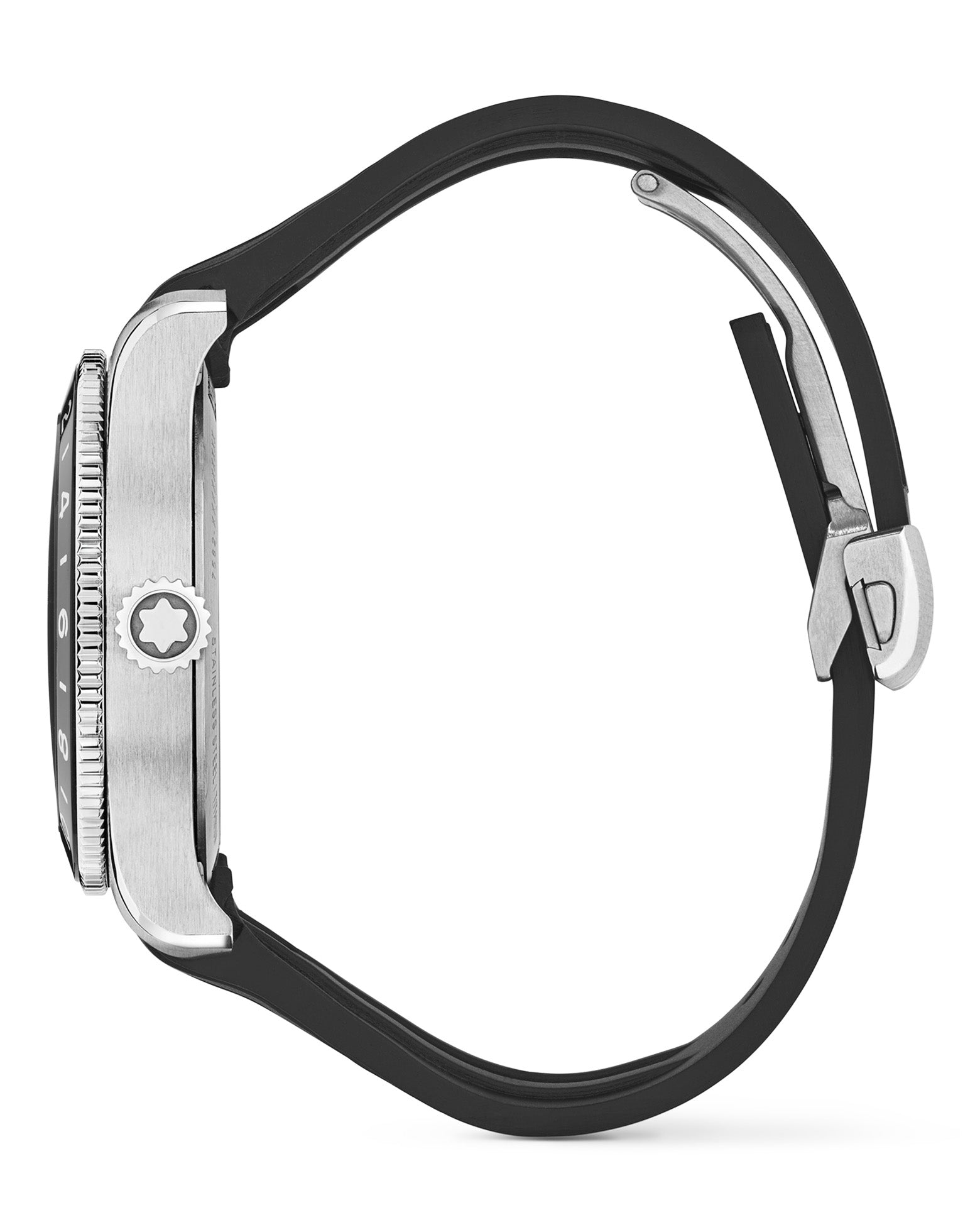 Montblanc 1858 GMT 42mm, Black Dial, Black Rubber Strap