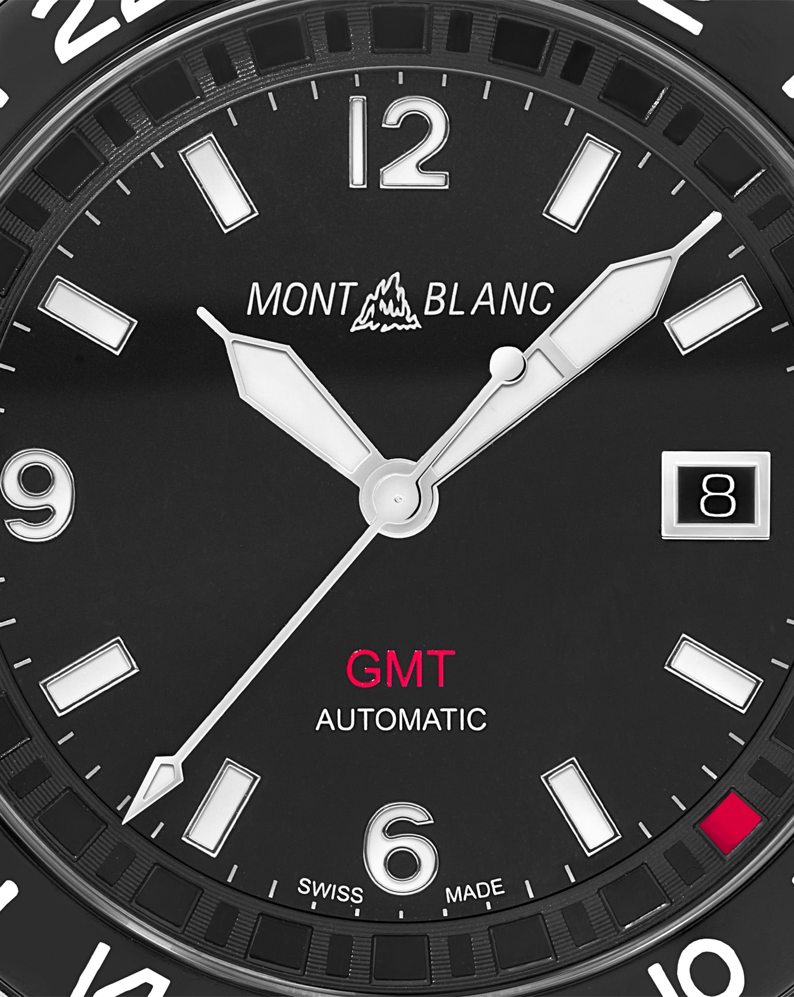 Montblanc 1858 GMT 42mm, Black Dial, Black Rubber Strap