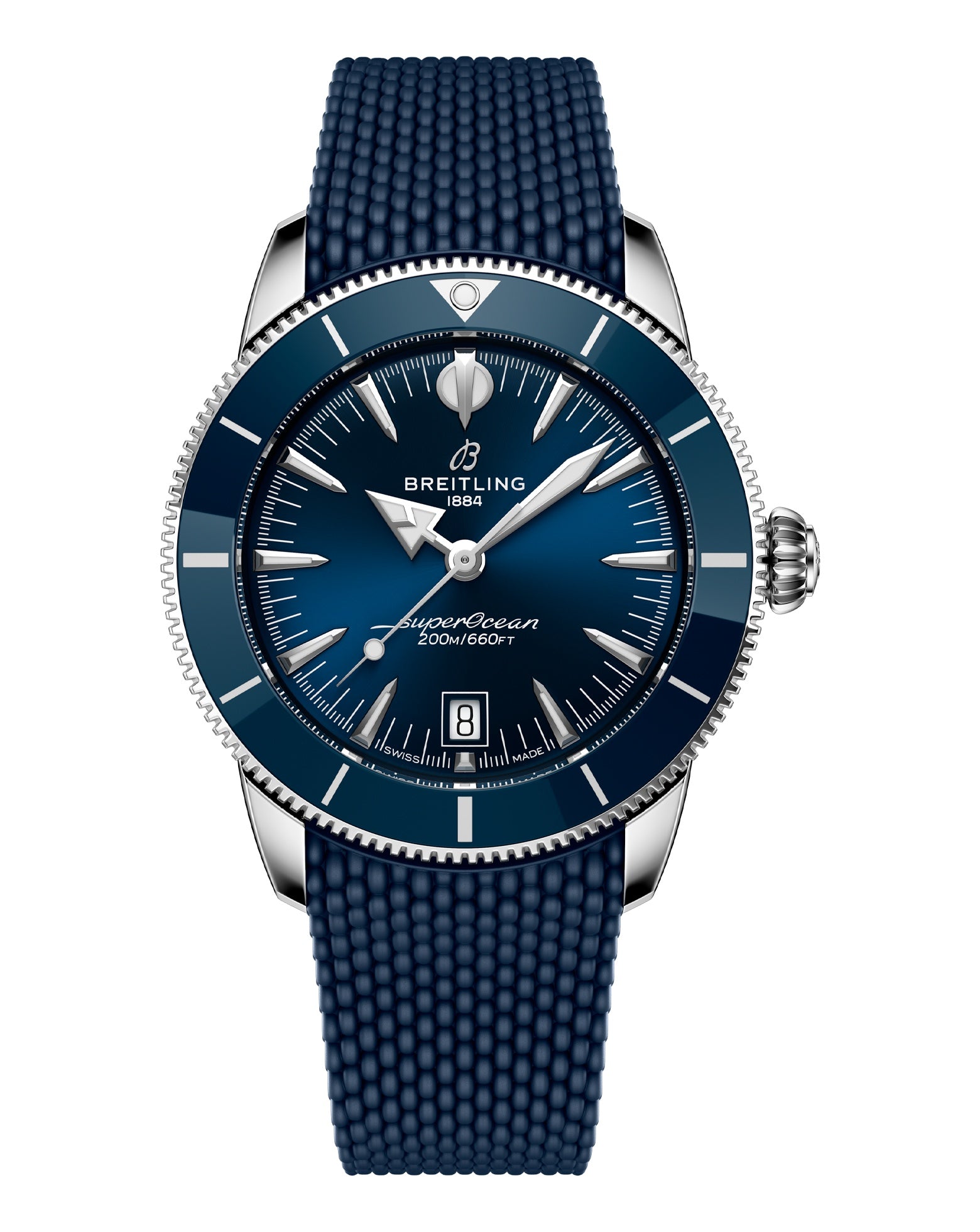 cortina Breitling Superocean Heritage B31 Automatic 42mm Steel Case Blue Dial Rubber Deployant Strap