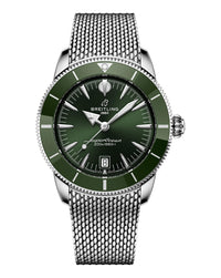 Breitling Superocean Heritage B31 Automatic 42mm, Steel Case, Green Dial, Steel Mesh Bracelet