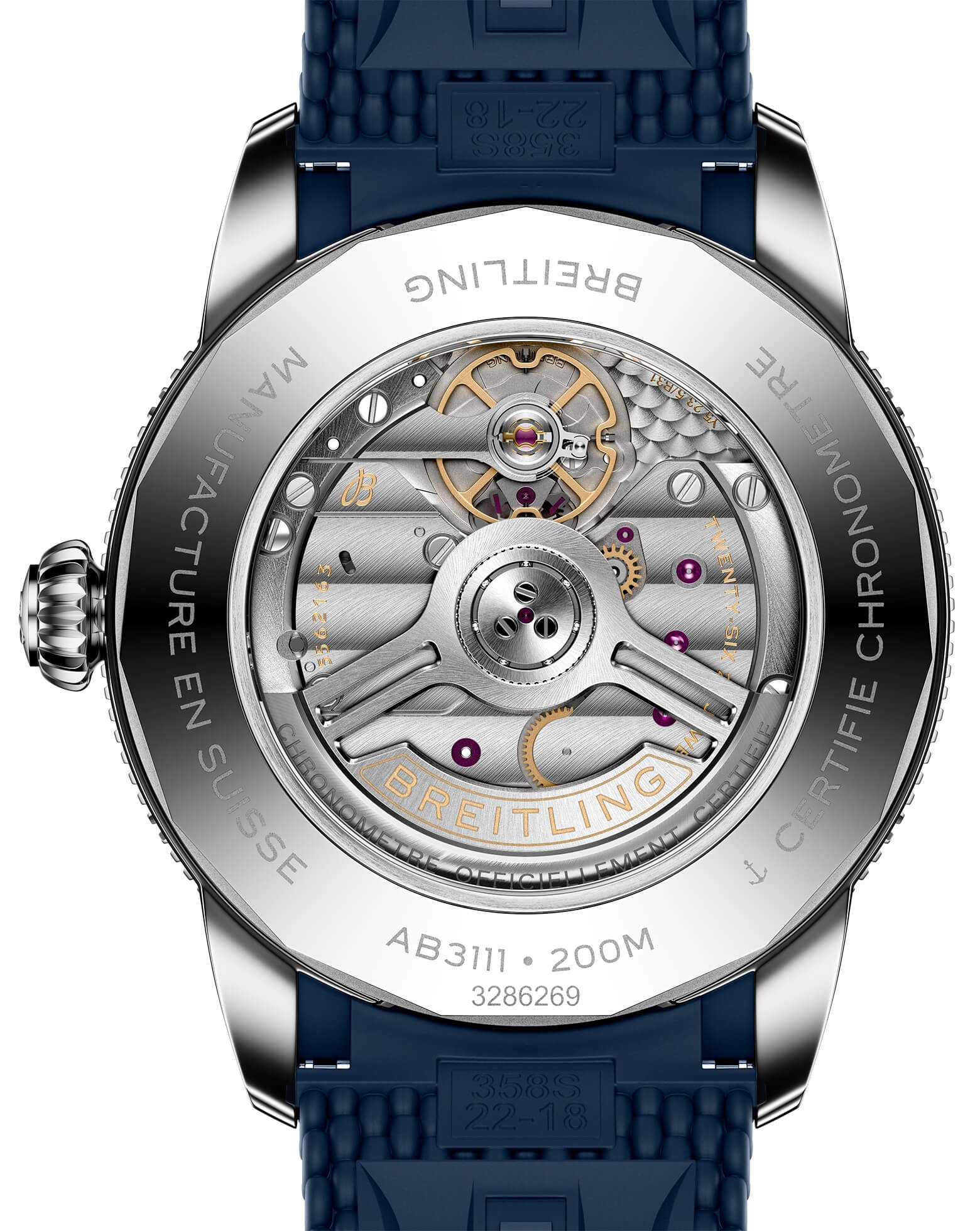 Breitling Superocean Heritage B31 Automatic 42mm, Steel Case, Blue Dial, Rubber Deployant Strap